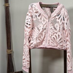 Adorable Pink Crochet Jacket